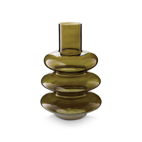 vtwonen Vaas Geometric 20x29cm Glas - Groen