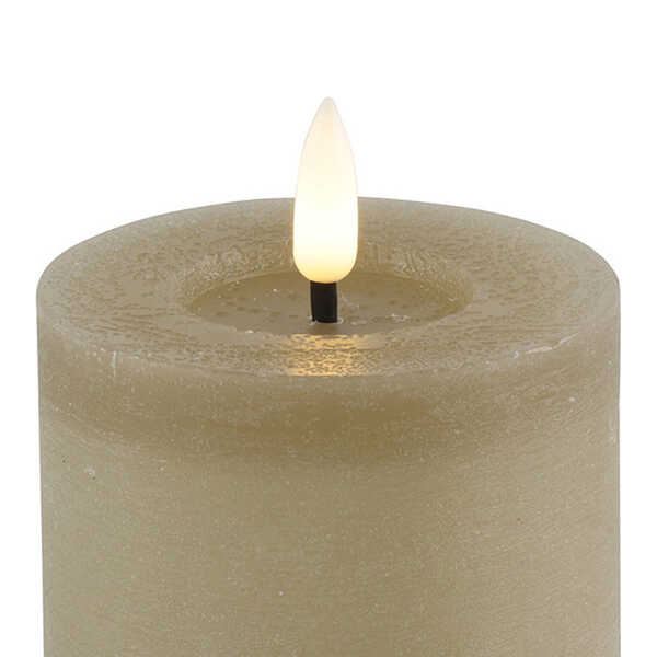 Stompkaars Lyon Ø7,5x12,5cm LED - Beige - Afbeelding 3