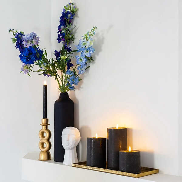 Stompkaars Lyon Ø10x15cm LED - Zwart - Afbeelding 2