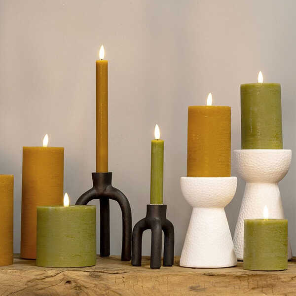 Stompkaars Lyon Ø7,5x8cm LED - Lichtgroen - Afbeelding 3