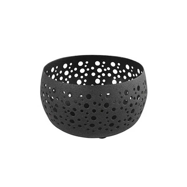 Theelichthouder Cecile 17x11cm - Mat Zwart