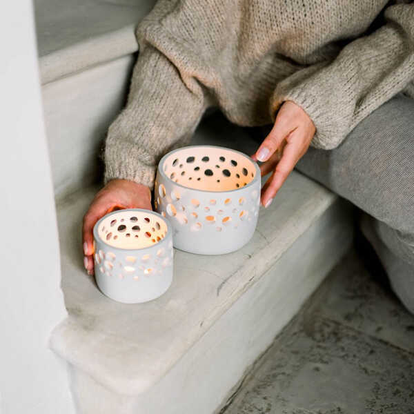 Leeff Theelichthouder Timor L - Naturel - Afbeelding 2