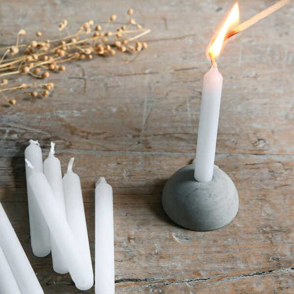 Leeff Giftset Maya Mini Kaarsjes & Houder - Grijs - Afbeelding 2