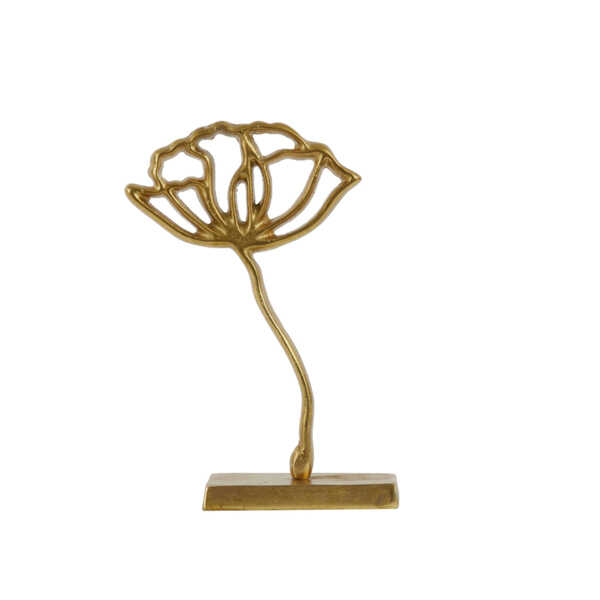 Ornament PAPAVERU op voet 22x6x36cm – Mat Goud