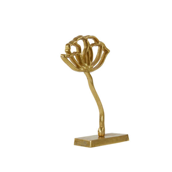 Ornament PAPAVERU op voet 22x6x36cm – Mat Goud - Afbeelding 3