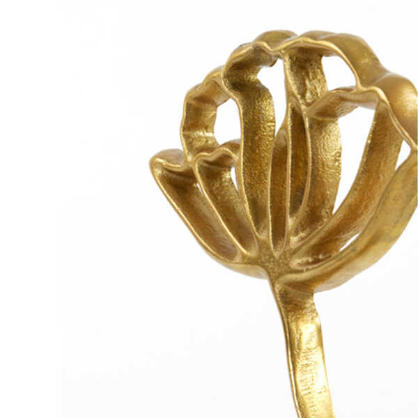 Ornament PAPAVERU op voet 22x6x36cm – Mat Goud - Afbeelding 2