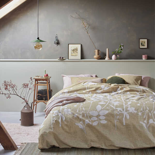 Ariadne Dekbedovertrek Plant - Yellow - OP=OP - Afbeelding 2