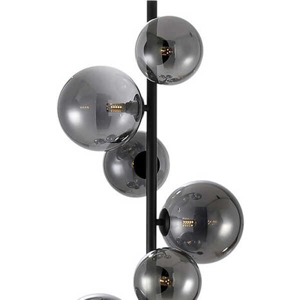 Vloerlamp Calcio 6-lichts 170cm - Smoke Glas Zwart - Afbeelding 2