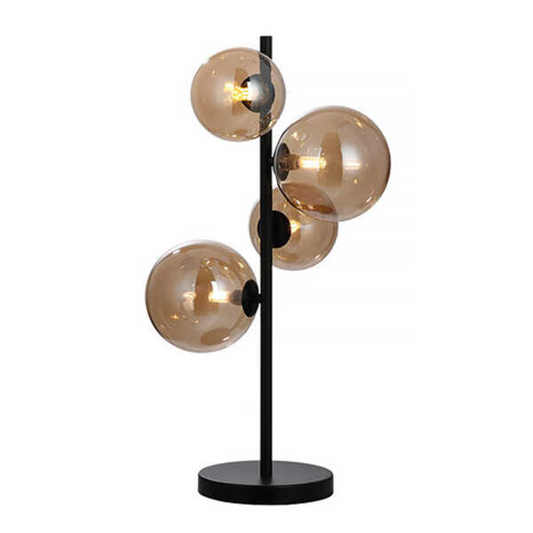 Tafellamp Calcio 4-lichts 61,5cm - Amber Glas Zwart