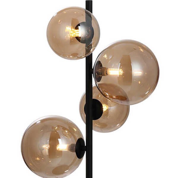 Tafellamp Calcio 4-lichts 61,5cm - Amber Glas Zwart - Afbeelding 2