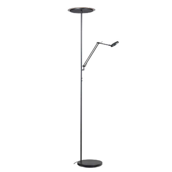 Vloerlamp Milan Uplight LED 185cm - Black Nikkel