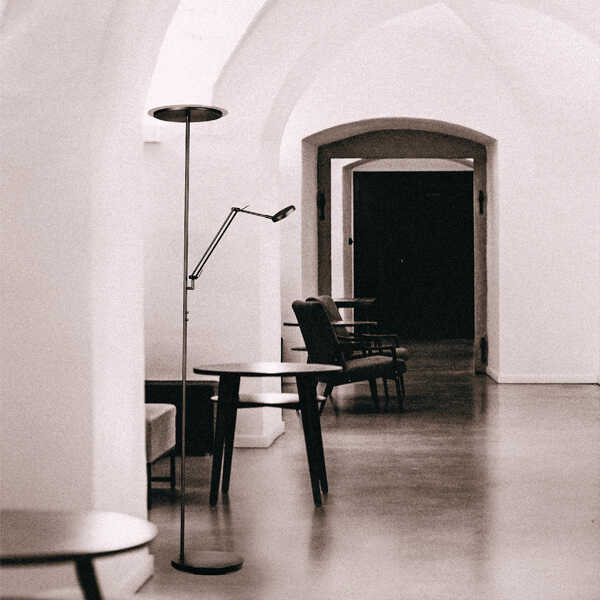 Vloerlamp Milan Uplight LED 185cm - Black Nikkel - Afbeelding 3