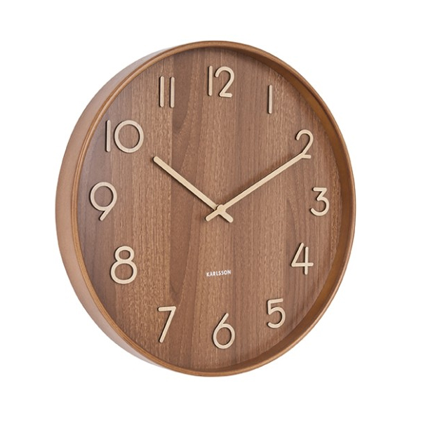 Wandklok Pure Medium Ø40cm – Donker Lindenhout - Afbeelding 3