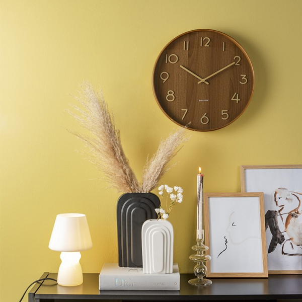 Wandklok Pure Medium Ø40cm – Donker Lindenhout - Afbeelding 4