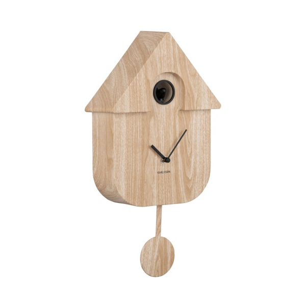 Wandklok Modern Cuckoo 41cm – Licht Hout