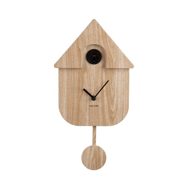 Wandklok Modern Cuckoo 41cm – Licht Hout - Afbeelding 4