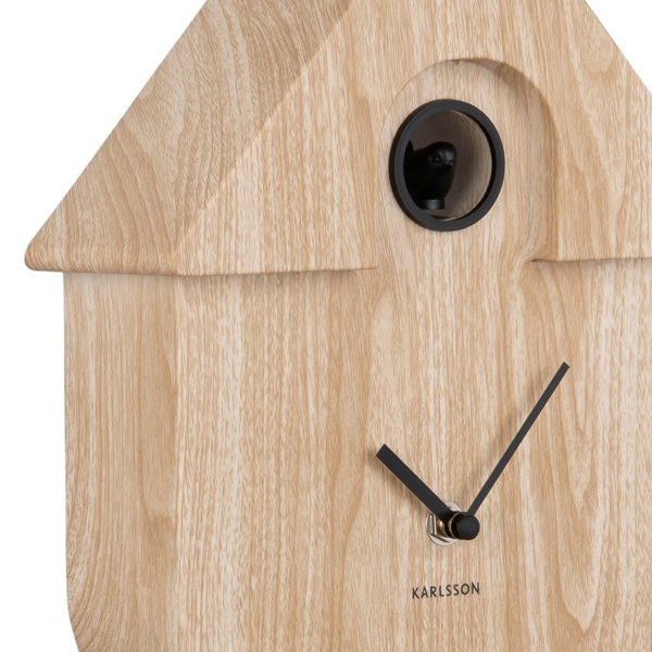 Wandklok Modern Cuckoo 41cm – Licht Hout - Afbeelding 3