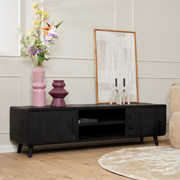 TV-meubel Omaha 180cm - Zwart - Afbeelding 2