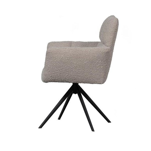 WOOOD Draaistoel Vinny met armleuning Bouclé - Zand - Afbeelding 5