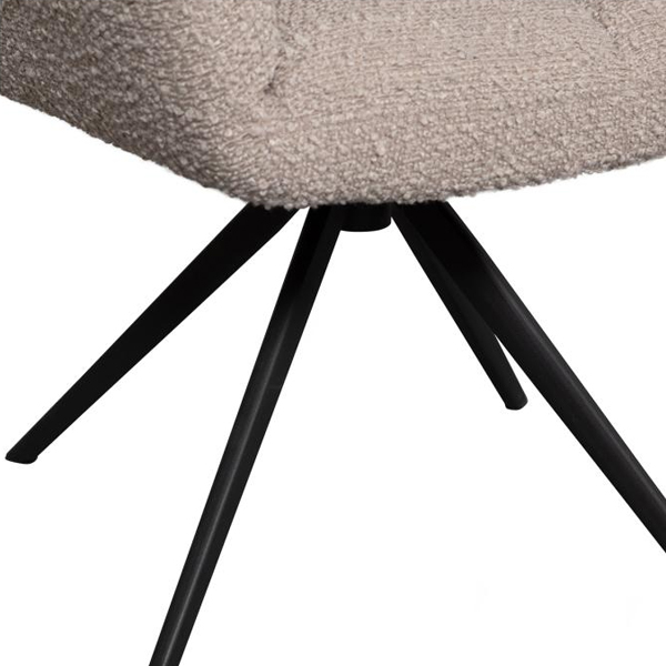 WOOOD Draaistoel Vinny met armleuning Bouclé - Zand - Afbeelding 4