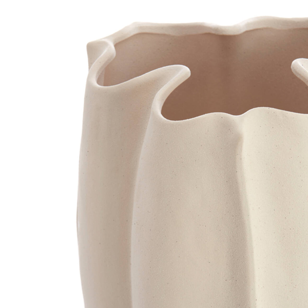 Vaas SANGULI 56cm Keramiek - Crème - Afbeelding 3