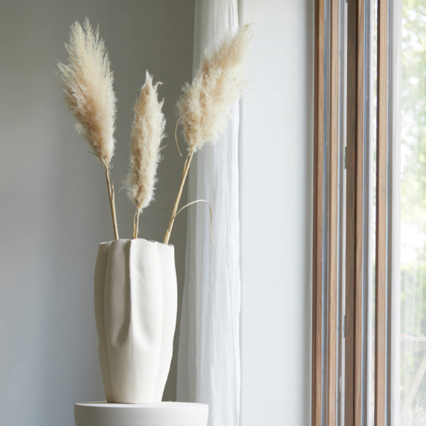 Vaas SANGULI 56cm Keramiek - Crème - Afbeelding 5