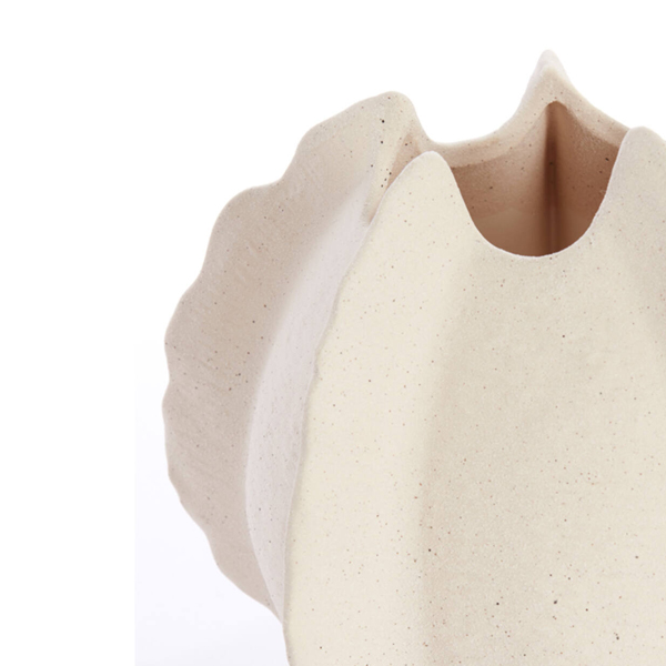 Vaas KELAPA Ø26x23cm Keramiek - Crème - Afbeelding 3