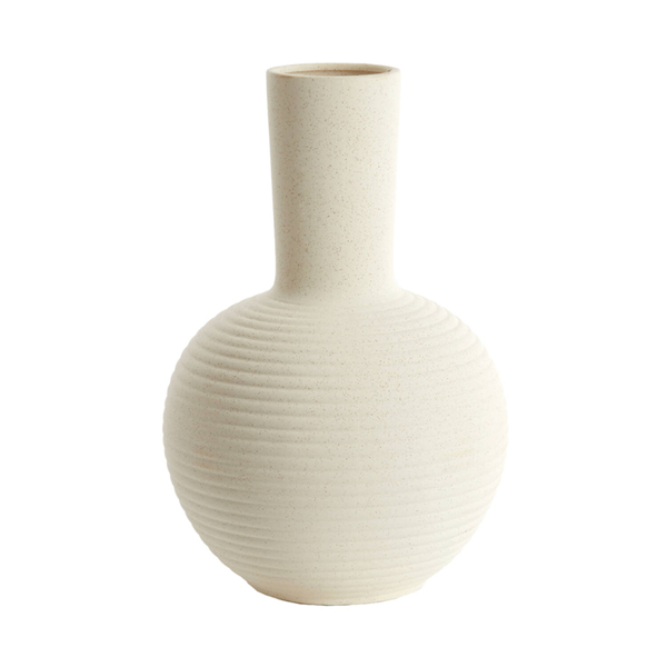 Vaas ULLOA Ø34x52cm Keramiek - Mat Crème