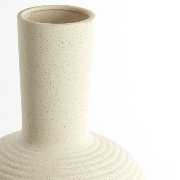 Vaas ULLOA Ø34x52cm Keramiek - Mat Crème - Afbeelding 2