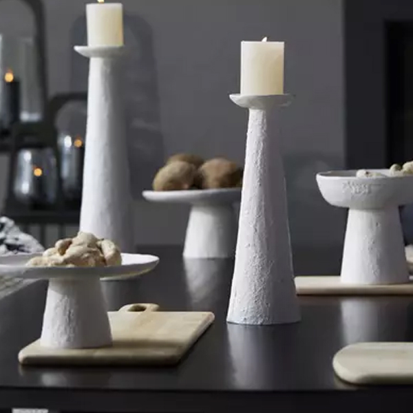 Schaal op voet OTA Ø31x15,5cm - Crème - Afbeelding 2