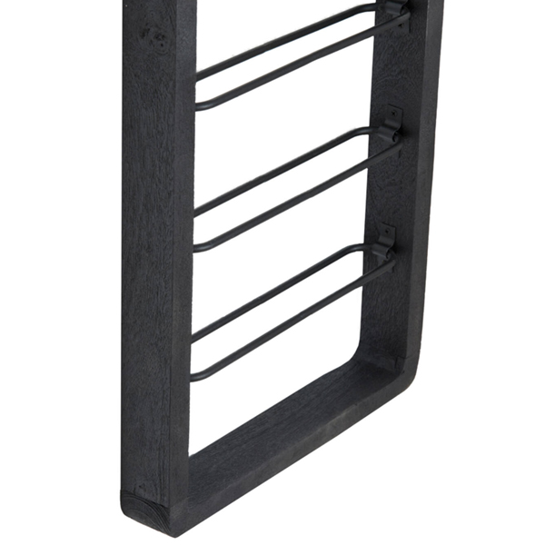 Wijnrek SORRENTO 6 flessen 80cm Hout - Zwart - OP=OP - Afbeelding 4