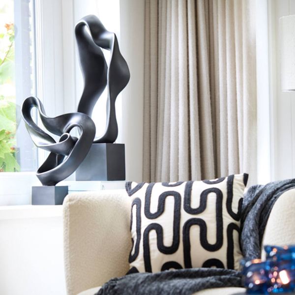 Ornament KAJAN 44,5cm - Mat Zwart - Afbeelding 2