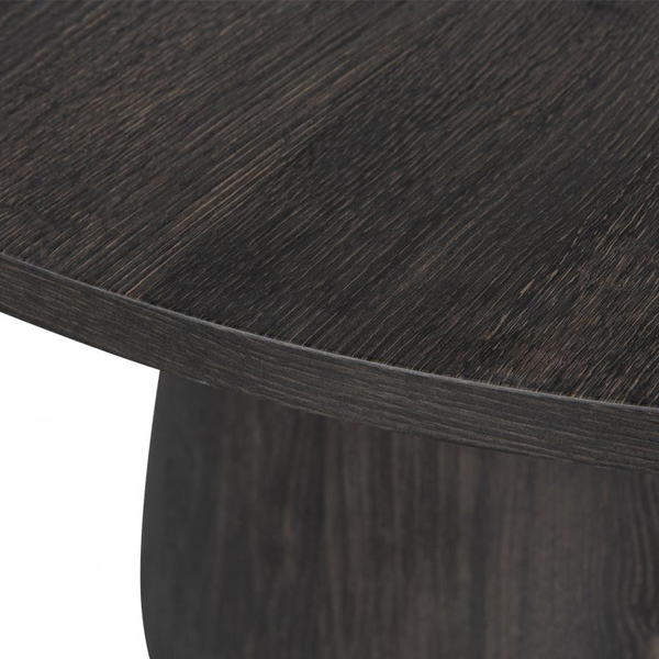 WOOOD Salontafel Maan Ø80x40cm MDF - Donkerbruin - Afbeelding 3