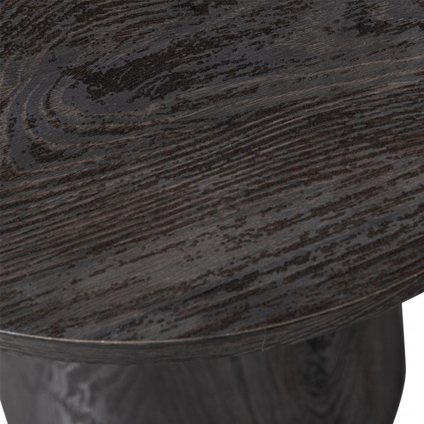 WOOOD Salontafel Maan Ø60x45cm MDF - Donkerbruin - Afbeelding 3