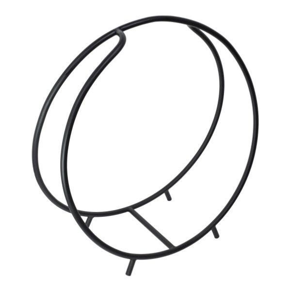 FIRA Haardhoutrek rond zwart metaal - 60x26cm - Afbeelding 2