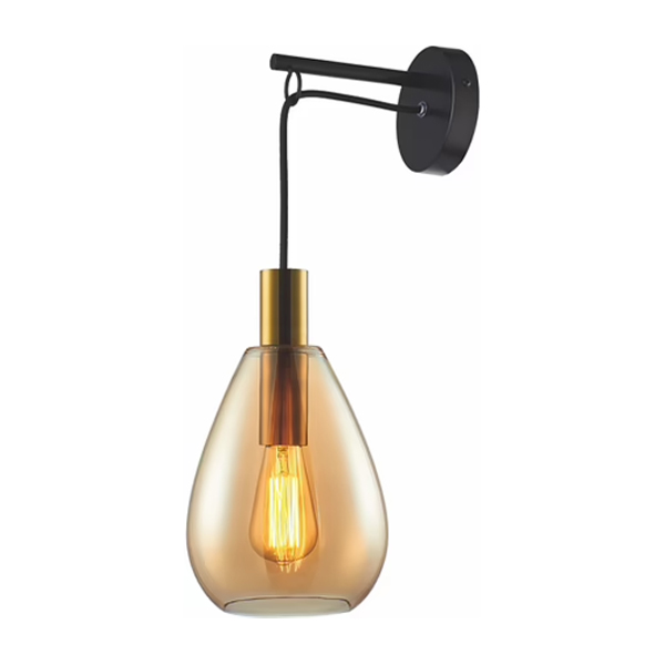 Wandlamp Dorato 60cm - Goud/Amber Glas