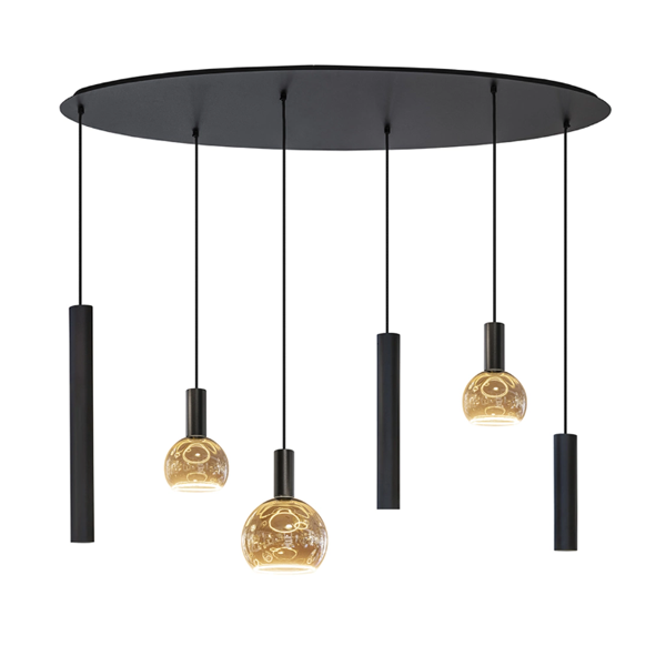 Hanglamp Riva 6 Lichts - Ovaal - Diverse Kleuren